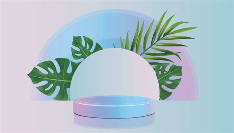 Minimalistic 3D Rendering with Blue and Pink Gradient Background and Podium 23478747 Vector Art ...