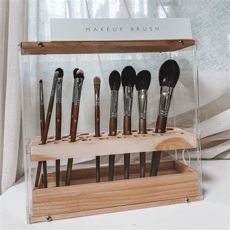 Wooden Makeup Brush Organizer - Etsy