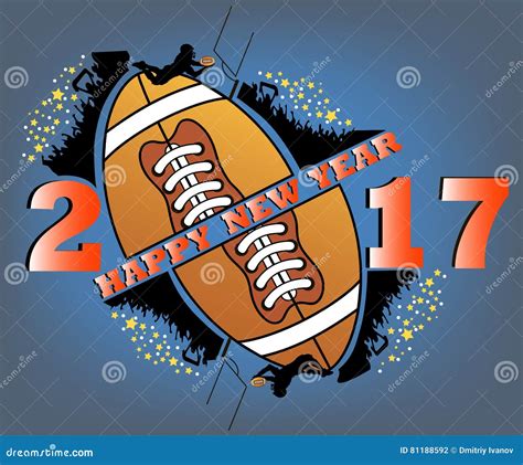 Happy New Year and Football Stock Vector - Illustration of happiness ...