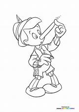 Pinocchios Nose Is Growing  Coloring Pages For Kids sketch template