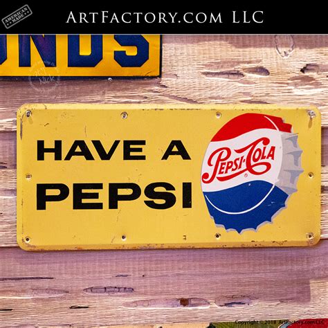 Vintage Have A Pepsi Sign: Rare Original 1950's Tin Litho