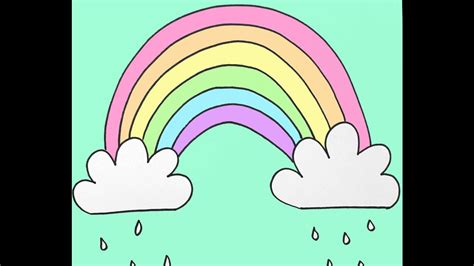 How to Draw a Rainbow and Clouds Beginners Drawing Tutorial of Kids - YouTube