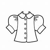 Premium Vector  Blouse With Round Collar And Puffy short sleeves sketch template