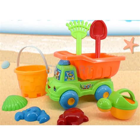 8 Pieces Kids Beach Sand Toys Set Sandbox Toys with Car Bucket Rake & More-in Bath Toy from Toys ...