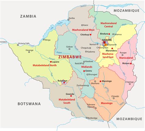 Zimbabwe Detailed Map