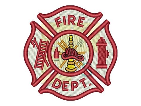 firefighter emblem Design for Embroidery machines in 4x4