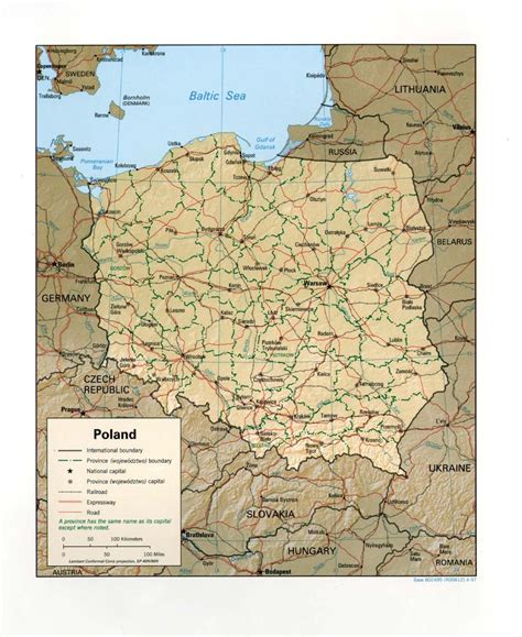 Poland Physical Map 1997 - Full size | Gifex