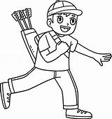 Archery Archer Carrying Quiver Isolated Coloring 50750206 Vector Art At  sketch template