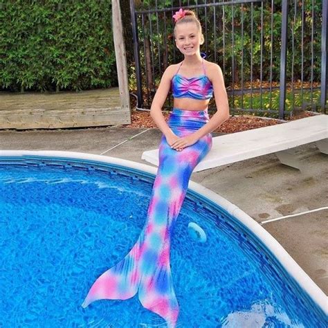 Kids Girl Lovely Swimmable Mermaid Tail Bikini Kids Swimming Costumes Bikini Clothes Sets 3Pcs ...