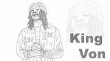 King Von Coloring Pages Rapper sketch template