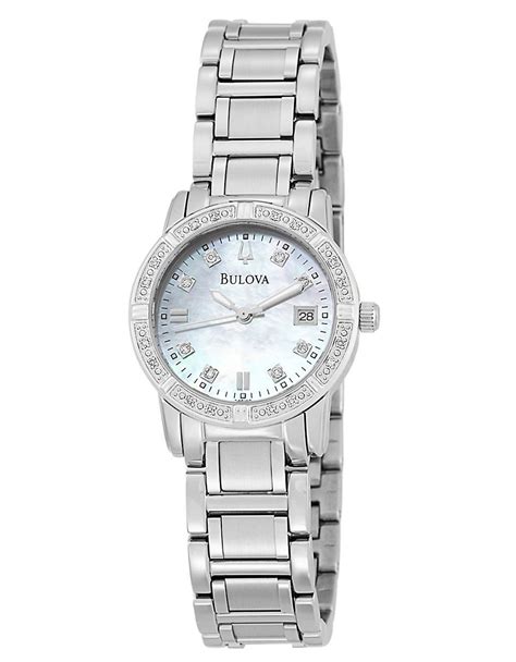 Bulova Ladies Crystal Bezel Watch in Metallic | Lyst