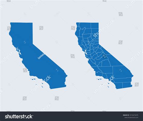 Vector Map California Stock Vector (Royalty Free) 1913673475