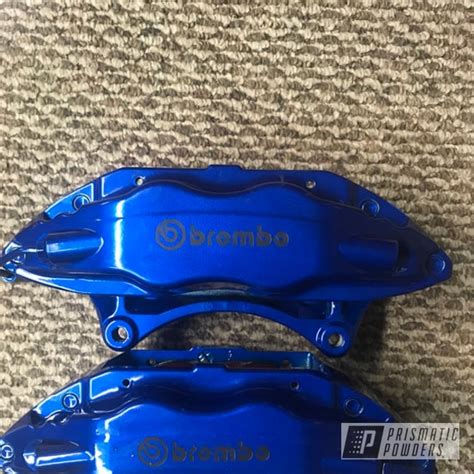 Brembo Brake Calipers In Heavy Silver And Peeka Blue | Prismatic Powders