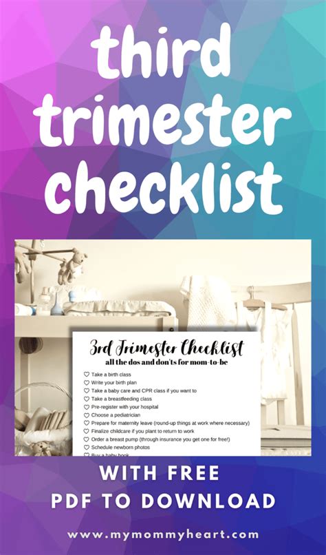 Third trimester checklist - ready for your baby - myMommyHeart