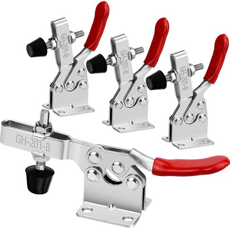 Buy 4 Pack Heavy Duty Toggle Clamp GH-201B Hand Tool, 220 Lbs / 100kg ...