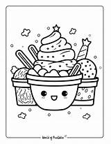 Frozen Yogurt Coloring Page sketch template