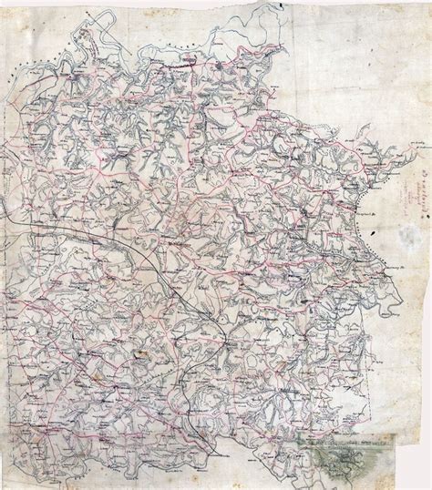 1860 Map of Caroline County Virginia Family Names Genealogy