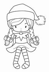 Free Christmas Elves Coloring Pages sketch template