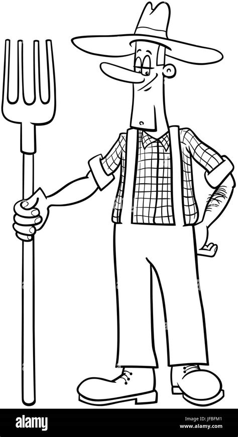 Cartoon farmer Black and White Stock Photos & Images - Alamy