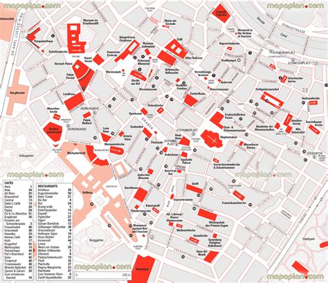 Vienna map - Simple & easy to navigate map of Vienna Stephansplatz & inner city centre showing ...