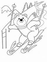 Skiing coloring Pages sketch template