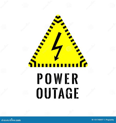 Power Outage Symbol. Electricity Symbol On Yellow Caution Triangle With ...