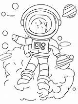 Outer space coloring Page astronaut In outer Free  sketch template
