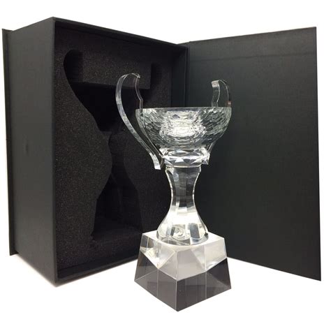 Glass trophy cup ready for personalinsing with 3D laser engraving