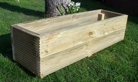 Large decking wooden garden planter 800 1000 or 1200mm wood