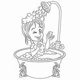 Girl Taking Shower Stock Illustrations – 763  sketch template