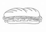 Baguette De Jamón Y Queso Para Imprimir Colorear Gratis  sketch template