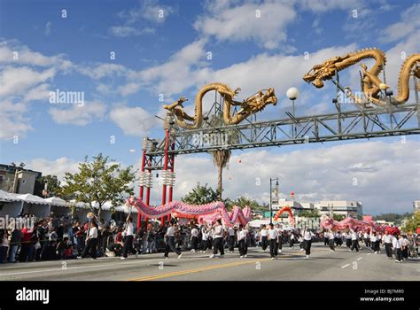 Chinese New Year parade in Chinatown of Los Angeles, California ...