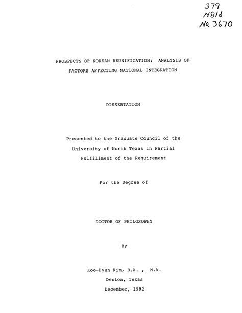 Prospects of Korean Reunification: Analysis of Factors Affecting ...