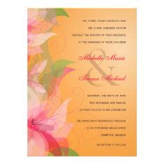 Wedding Cards and Gifts: Tangerine Floral Wedding Invitations