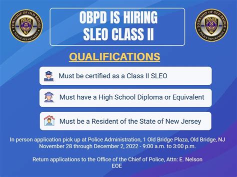 The Old Bridge Police Department is seeking Class II Special Law Enforcement Officers | Old ...