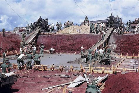 Pleiku, Psy Ops concrete pour..gettin' the Base ready..circa 1968 | Vietnam war, Vietnam war ...