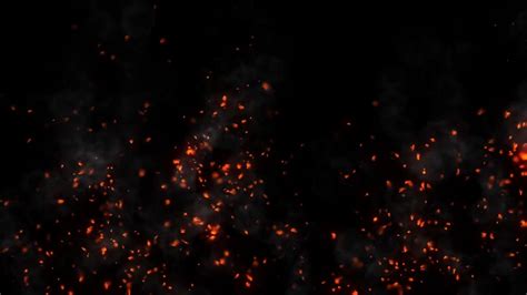 Fire Particles Overlay With Smoke Effect On Black Screen - YouTube