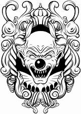 Scary Clown Pictures To Color  Coloring Pages sketch template