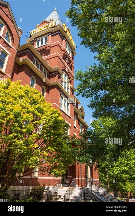 Iconic Tech Tower on the campus of Georgia Tech (Georgia Institute of ...