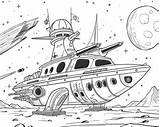 Space Ship Coloring Pages sketch template