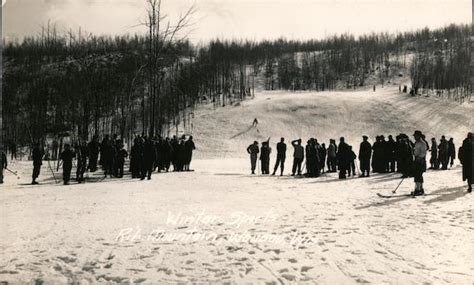 Skiing at Rib Mountain Wausau, WI Postcard