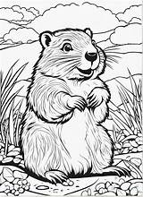 12 Coloring Pages Of Groundhogs  Etsy sketch template
