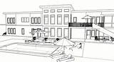 Modern Mansion Coloring Page  Free Printable Pages For Kids sketch template