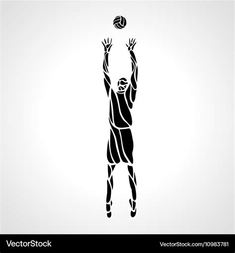 Volleyball setter silhouette Royalty Free Vector Image