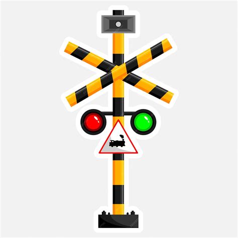 Premium Vector | Railroad crossing sign vector illustration