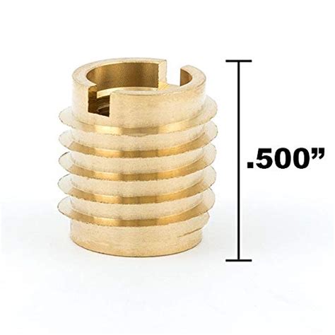 E-Z LOK 400-4 Threaded Inserts for Wood, Installation Kit, Brass, Includes 1/4-20 Knife Thread ...