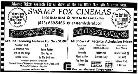 Swamp Fox Stadium 14 in Florence, SC - Cinema Treasures