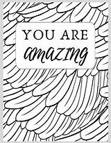 You Are Amazing Coloring Book For Adult With Motivational Words CLRB  sketch template