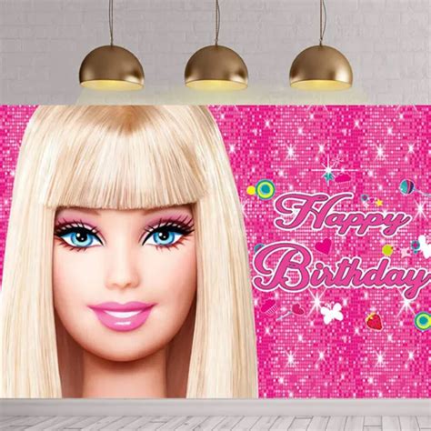 Pink Barbie Happy Birthday Backdrop Party Background - vrogue.co