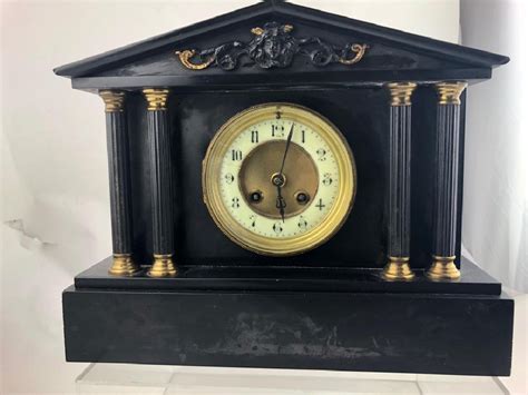 Antique Victorian Black Marble Mantel Clock - Oct 13, 2018 | Terri ...